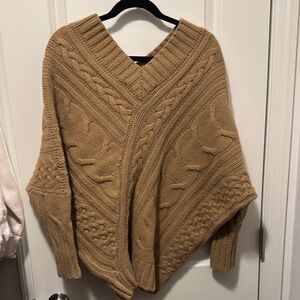 100% Extrafine Merino Wool Cozy Camel Cable  Knit Sweater - Billy Reid